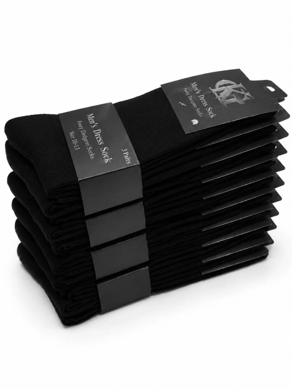 12 Pairs Mens Black Dress Casual Socks Size 10-13 NWT